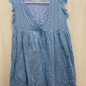 Blue eyelet babydoll SHEIN dress